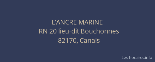 L’ANCRE MARINE