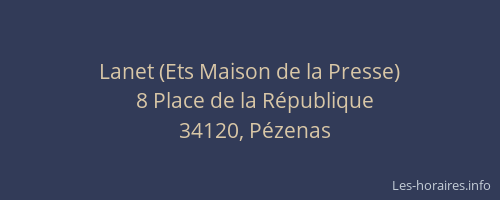 Lanet (Ets Maison de la Presse)