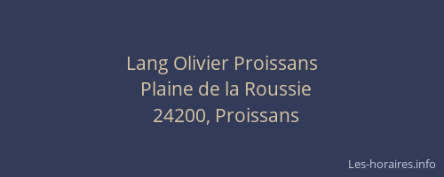 Lang Olivier Proissans
