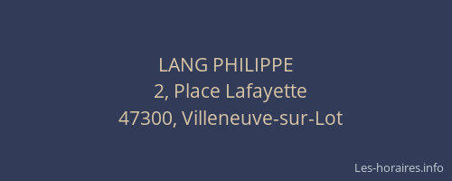 LANG PHILIPPE