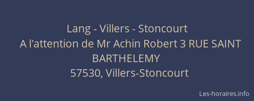 Lang - Villers - Stoncourt