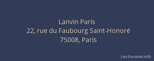 Lanvin Paris