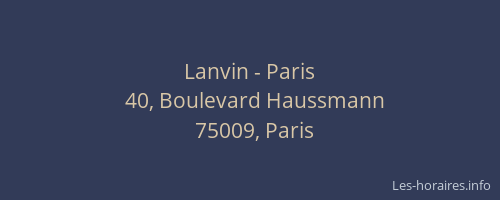 Lanvin - Paris