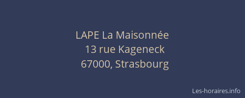 LAPE La Maisonnée