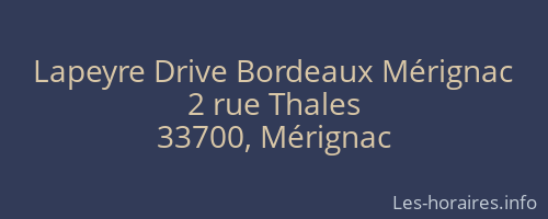 Lapeyre Drive Bordeaux Mérignac