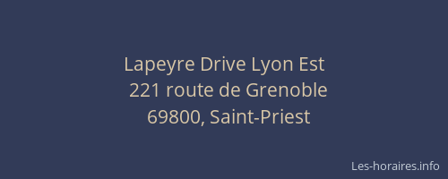Lapeyre Drive Lyon Est