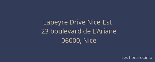 Lapeyre Drive Nice-Est