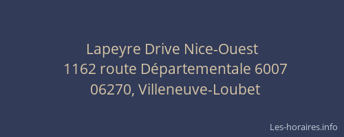 Lapeyre Drive Nice-Ouest