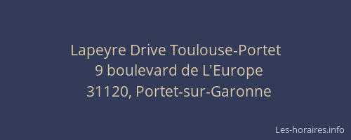 Lapeyre Drive Toulouse-Portet