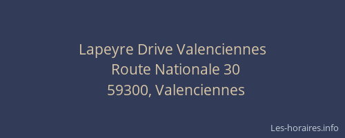 Lapeyre Drive Valenciennes