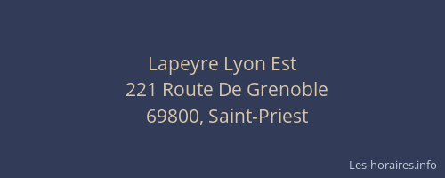 Lapeyre Lyon Est