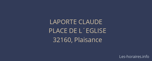 LAPORTE CLAUDE