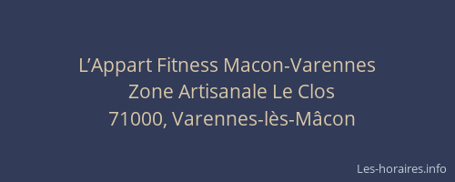 L’Appart Fitness Macon-Varennes