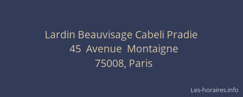 Lardin Beauvisage Cabeli Pradie