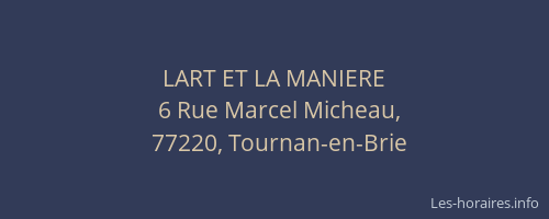 LART ET LA MANIERE