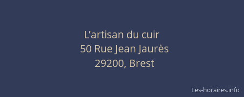 L’artisan du cuir