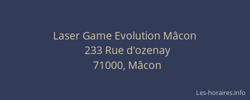 Laser Game Evolution Mâcon
