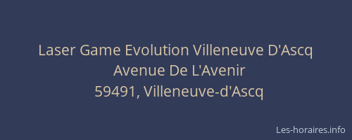 Laser Game Evolution Villeneuve D'Ascq