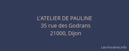L’ATELIER DE PAULINE