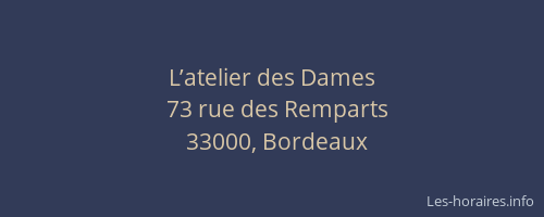 L’atelier des Dames