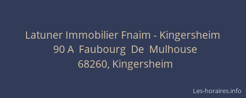 Latuner Immobilier Fnaim - Kingersheim