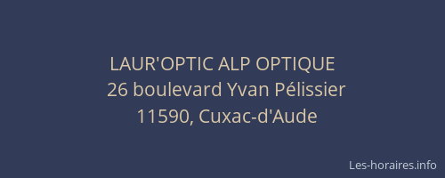 LAUR'OPTIC ALP OPTIQUE