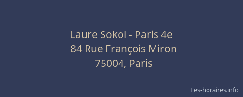 Laure Sokol - Paris 4e