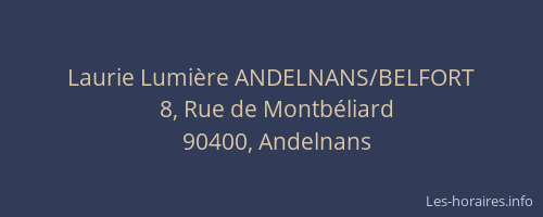 Laurie Lumi&egrave;re ANDELNANS/BELFORT