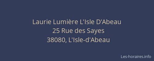 Laurie Lumière L'Isle D'Abeau