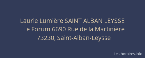 Laurie Lumi&egrave;re SAINT ALBAN LEYSSE