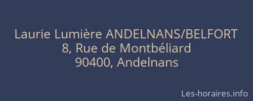 Laurie Lumière ANDELNANS/BELFORT