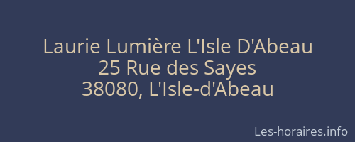 Laurie Lumière L'Isle D'Abeau