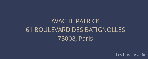 LAVACHE PATRICK