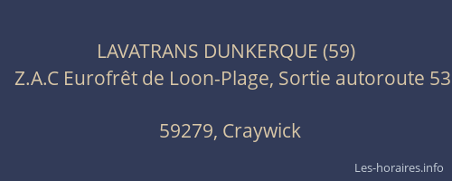 LAVATRANS DUNKERQUE (59)