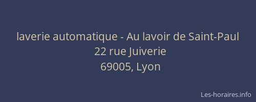 laverie automatique - Au lavoir de Saint-Paul