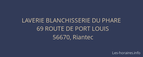 LAVERIE BLANCHISSERIE DU PHARE