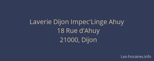Laverie Dijon Impec'Linge Ahuy