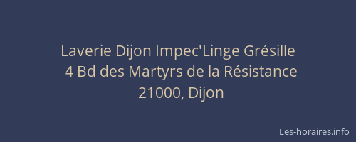 Laverie Dijon Impec'Linge Grésille