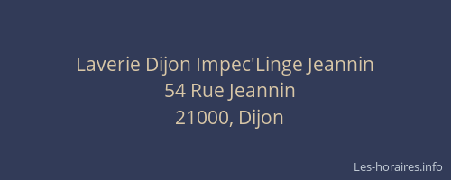 Laverie Dijon Impec'Linge Jeannin