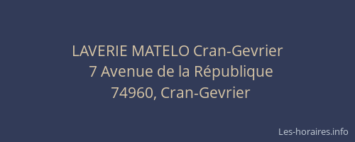 LAVERIE MATELO Cran-Gevrier