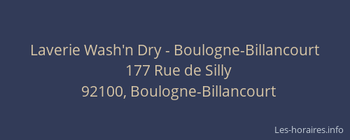 Laverie Wash'n Dry - Boulogne-Billancourt