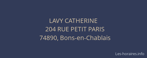 LAVY CATHERINE