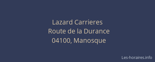 Lazard Carrieres
