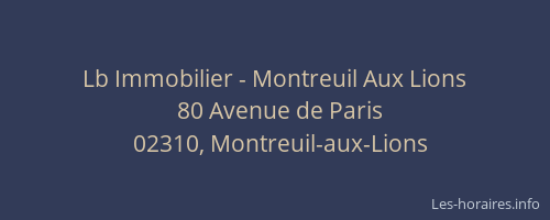 Lb Immobilier - Montreuil Aux Lions
