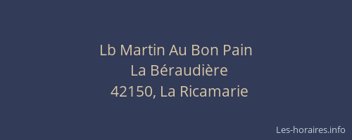 Lb Martin Au Bon Pain