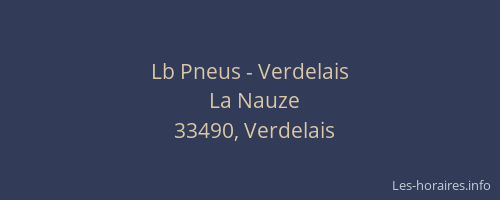Lb Pneus - Verdelais