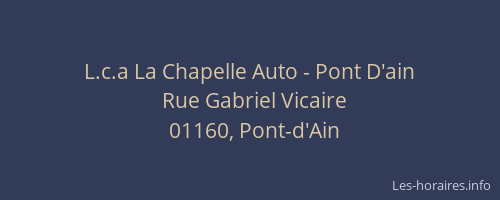 L.c.a La Chapelle Auto - Pont D'ain