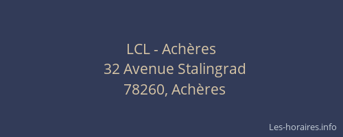 LCL - Ach&egrave;res
