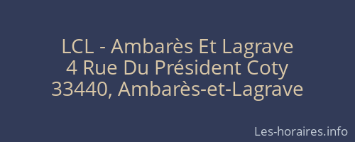 LCL - Ambarès Et Lagrave