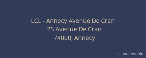 LCL - Annecy Avenue De Cran